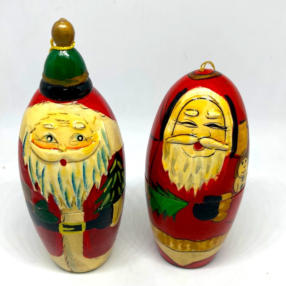 Vintage Wooden Hand Painted Russian Nesting Doll